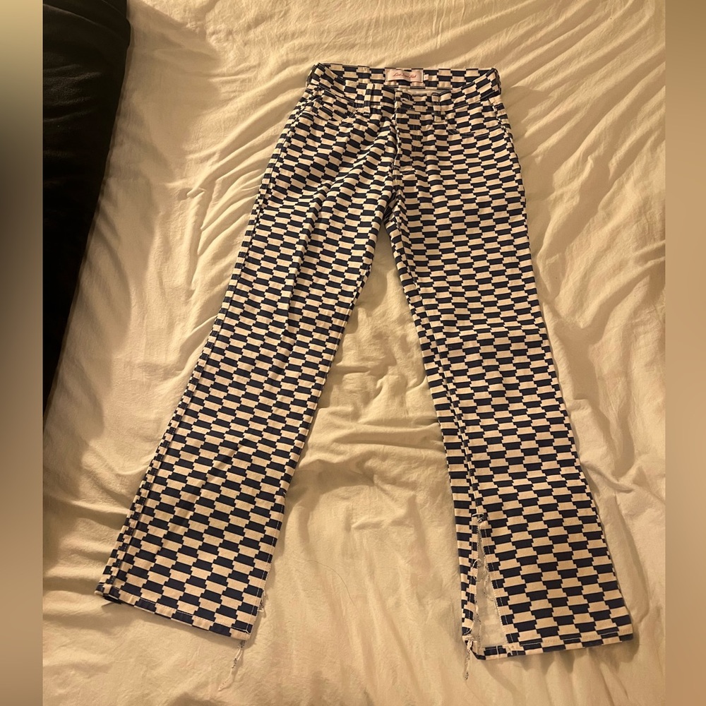 Lisa Says Gah the Robyn Jeans - blue and white pattern